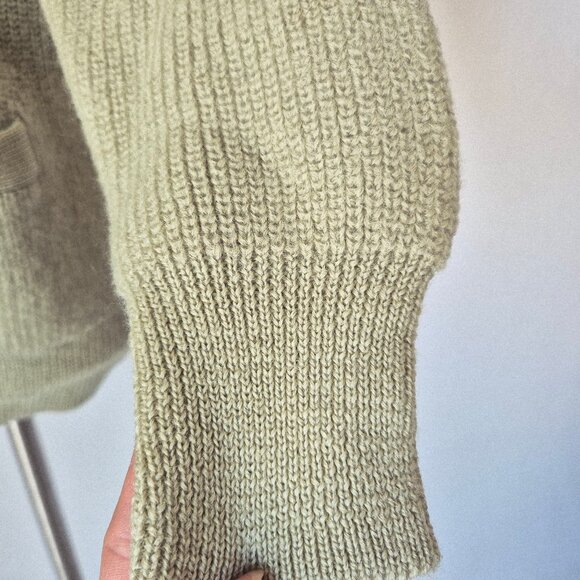 Vintage Lautreamont Made in Japan 100% Wool Cardigan V-Neck Button Pocket Green - Picture 5 of 16